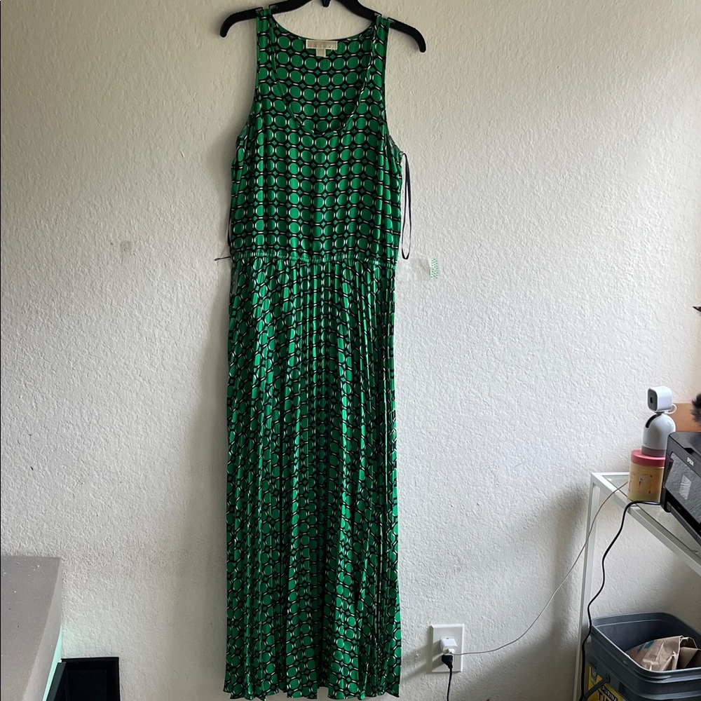 Michael Kors Green Patterned Maxi Dress
